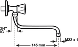 Cornat zwenkuitloop wandkraan s-vorm 150mm - tec351001