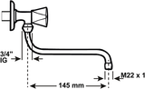 Cornat zwenkuitloop wandkraan s-vorm 150mm - tec351001
