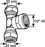 Cornat knelkoppeling ms t-stuk 22x1 2x22mm - tec583696