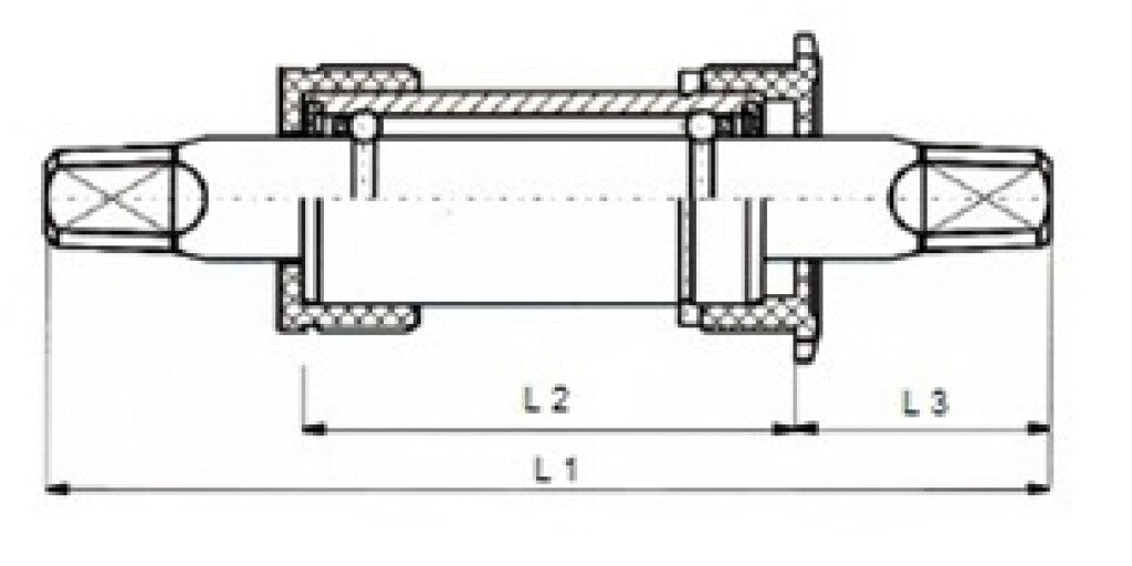 Tecora e kogellager trapas 110 mm italiaans alu