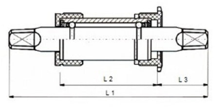 Tecora E Kogellager trapas 116 mm alu