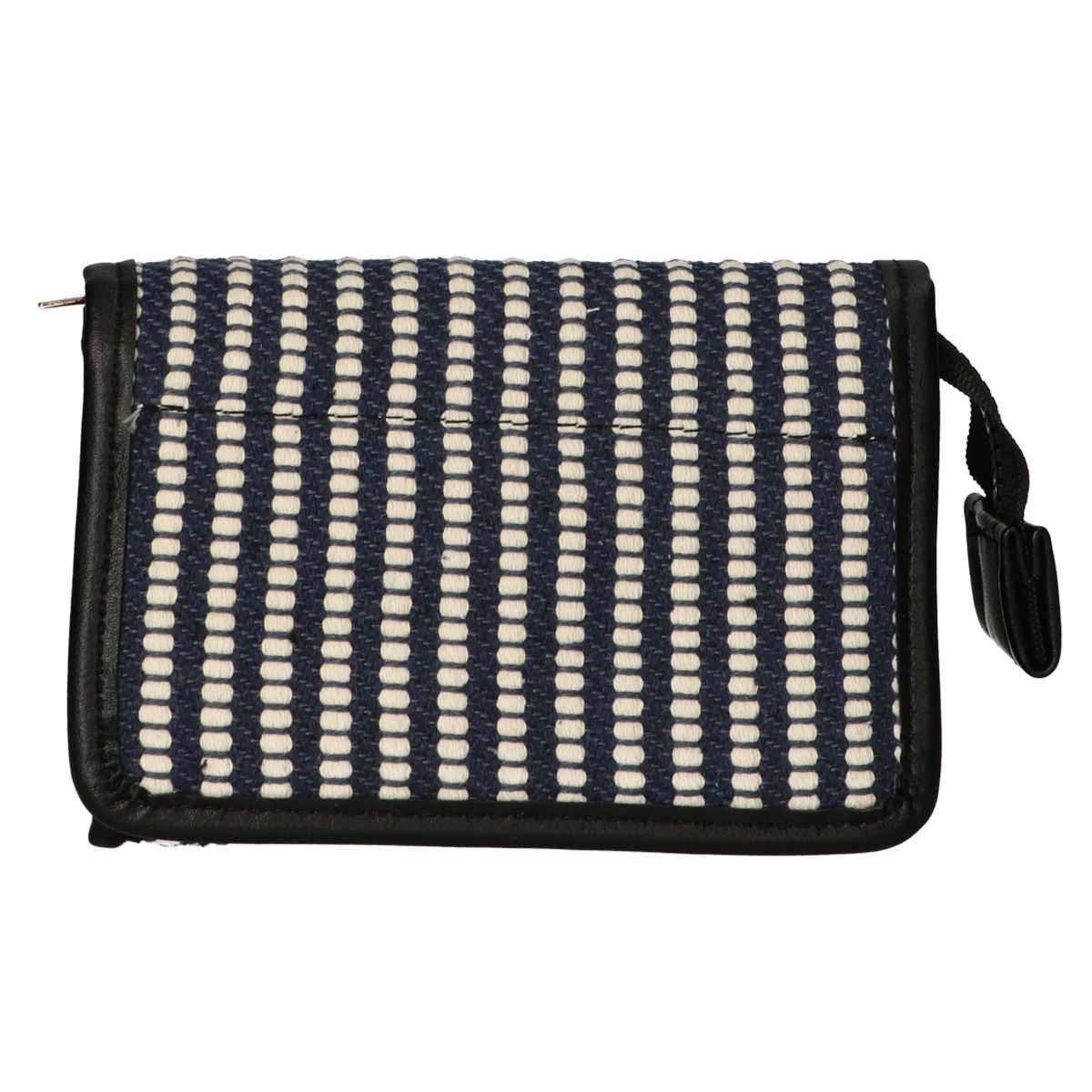 Traveller spiegeltas stripe blauw creme 16.5x11cm