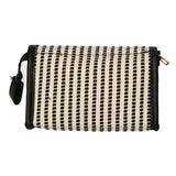 Traveller spiegeltas stripe zwart creme 16.5x11cm