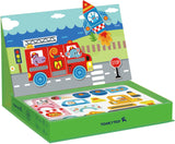 Tooky toy Educatief Houten Magneetbord Transport 80-delig