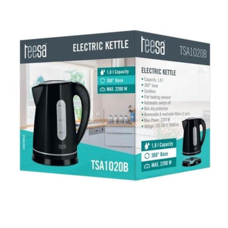 Teesa waterkoker draad- en geruisloos 1,8l zwart