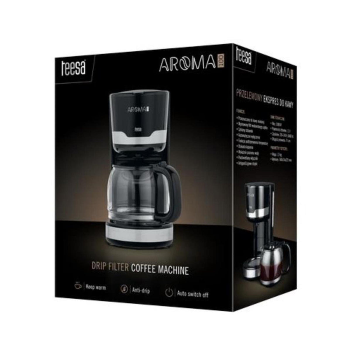 Teesa koffiezetapparaat 1,5l zwart