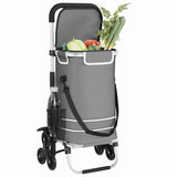 Vidaxl winkel trolley grijs 47 x 39 x 100,5 cm oxford stof