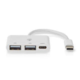 Nedis usb c naar c + a hub - 3 poorten