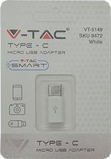 V-tac usb-c naar micro usb adapter wit - 9520110