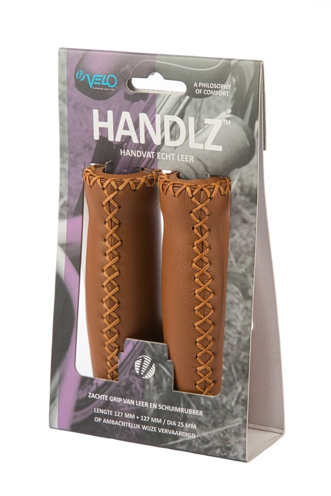 Velo Handvat Leer 128mm Bruin - zacht, vochtregulerend, dempend