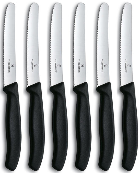 Victorinox tafel- tomatenmes gekarteld zwart lemmet
