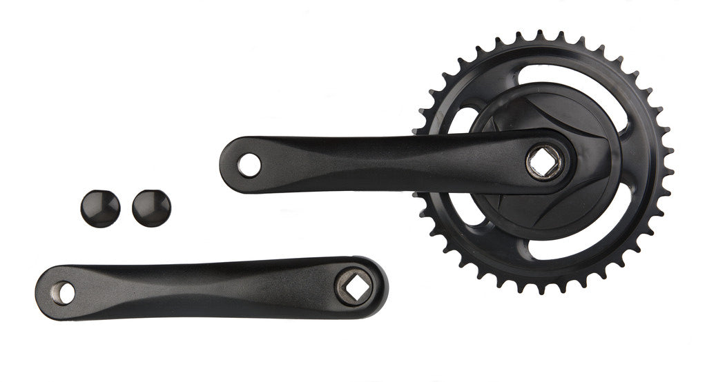 Vinty crankset 38 tands 1 8 170mm met disc mat zwart