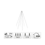 Vlaggenmast verlichting warm wit 192 leds 190cm