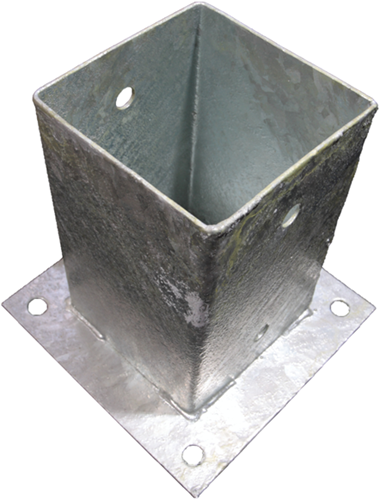 Waelbers paalhouder op plaat 91mm, thermisch verzinkt (fv) - 1 stuk(s) - 428323.99