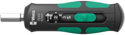 Wera 7510 kraftform safe-torque speed draaimomentschroevendraaier, 1-3 nm, 1 4 x 1,0 nm x 1,5 nm x 2,0 nm x 2,5 nm x 3,0 nm x 147.5 mm - 05075810001
