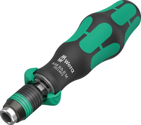 Wera 838 ra-r m bithandhouder met ratelfunctie, 1 4 , 1 4 x 123.5 mm - 05051493001