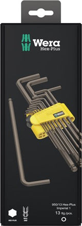 Wera 950 13 hex-plus imperial 1 sb stiftsleutelset | blacklaser | 13-delig - 05021721001