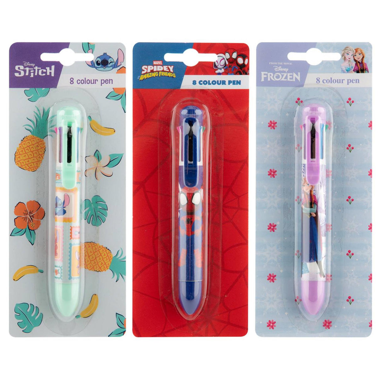 Disney spidey stitch frozen 8-kleurenpen 3 assorti
