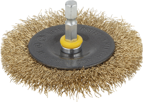 Wolfcraft draadborstel | messing | 6-kant schacht | ø75 x 10mm | 1 stuk - 2110000