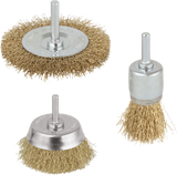 Wolfcraft - messingdraad borstelset boormachine - staalborstel - komborstel - 3 delig - 2739000