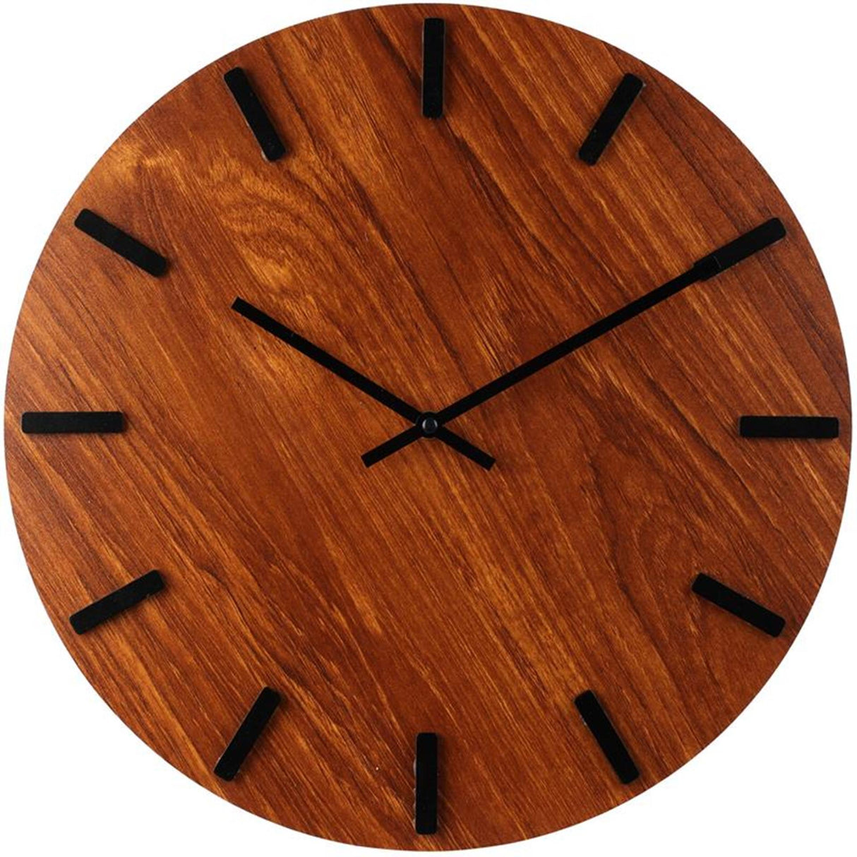 Home styling wandklok mdf met hout kleur ø40cm