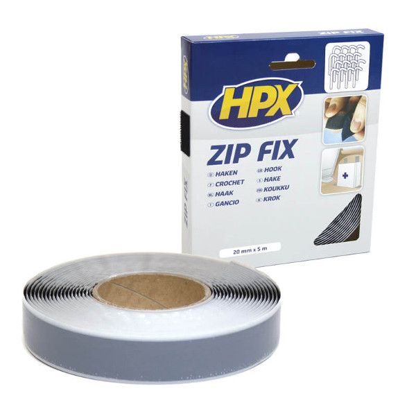 Baten trading company hpx zip fix klittenband (haak) - zwart 20mm x 5m