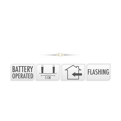 Zilverdraad flashing led ww 100 leds 495cm