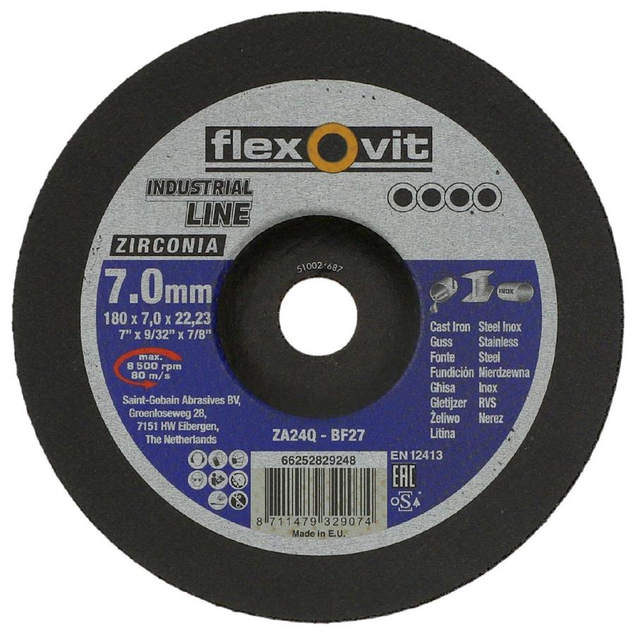Flexovit abs zirconia 180x7x22.23 za24q t27 rvs | 10 stuks