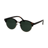Spectrum zonnebril club rond havana goud groen unisex