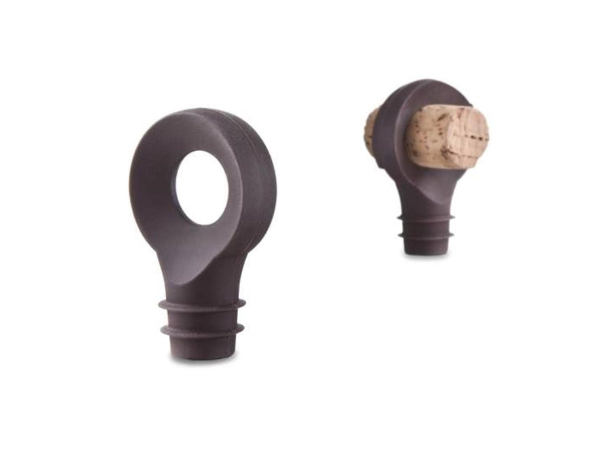 Vacu vin flessenstoppers zwart – set van 2 – herbruikbare wijnstoppers – luchtdichte afsluiting