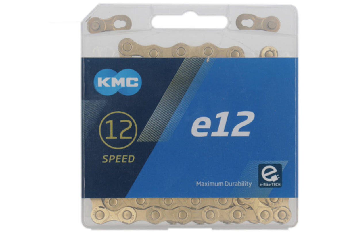 KMC Ketting e12 Ti-Ni goud, 1 2x11 128, 130 schakels, 5.2mm pin, 12-speed