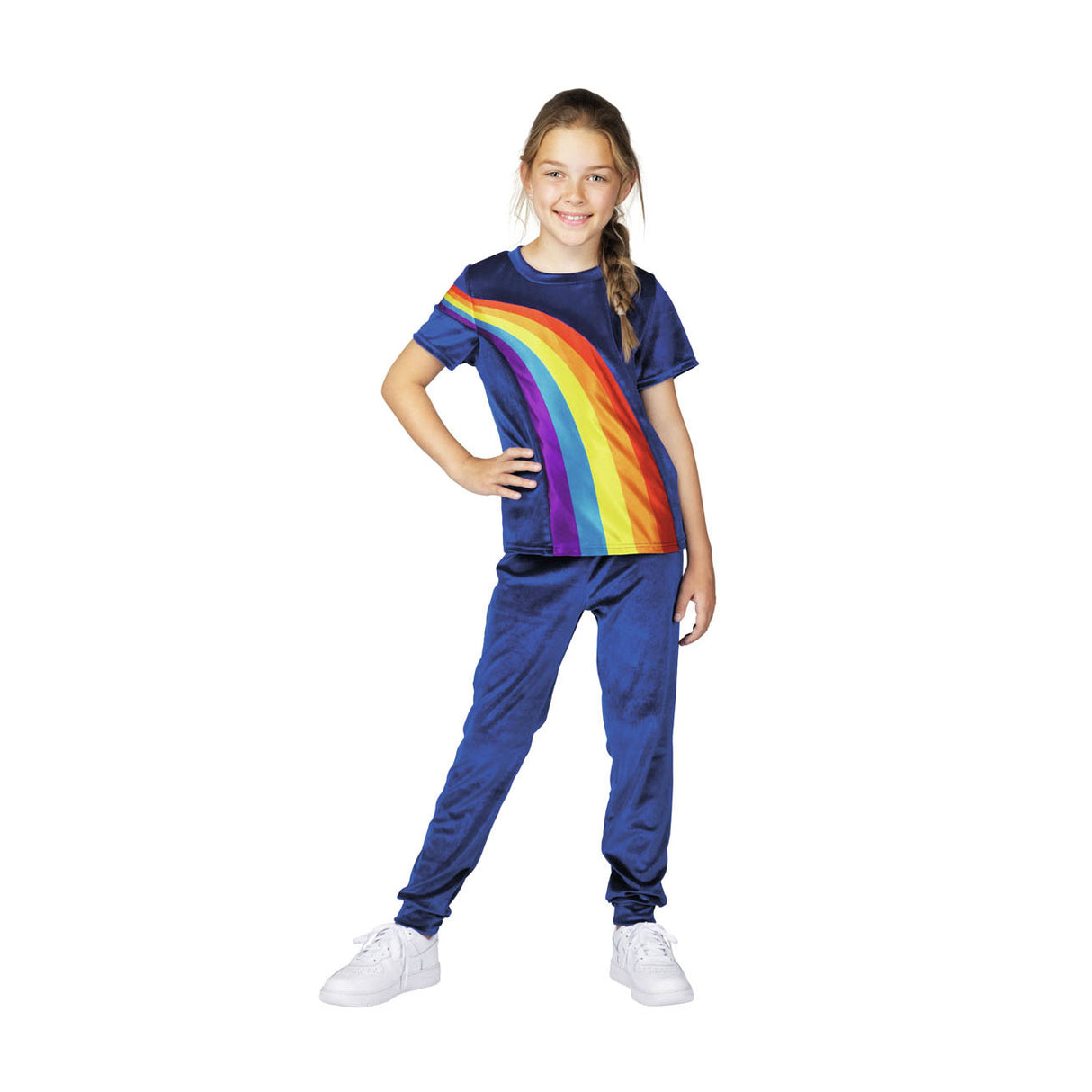 Studio 100 Verkleedpak Regenboog polyester blauw mt 134