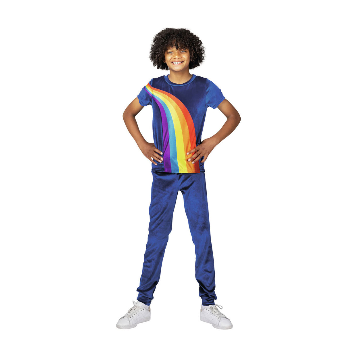 Studio 100 Verkleedpak Regenboog polyester blauw mt 134