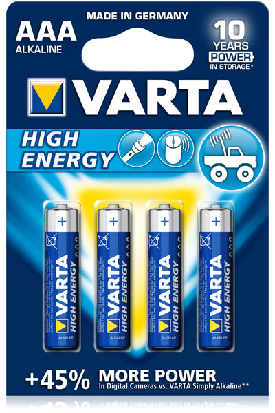 VARTA AAA LR03 Mini Penlite Alkaline pro 4 Stécker op Kaart