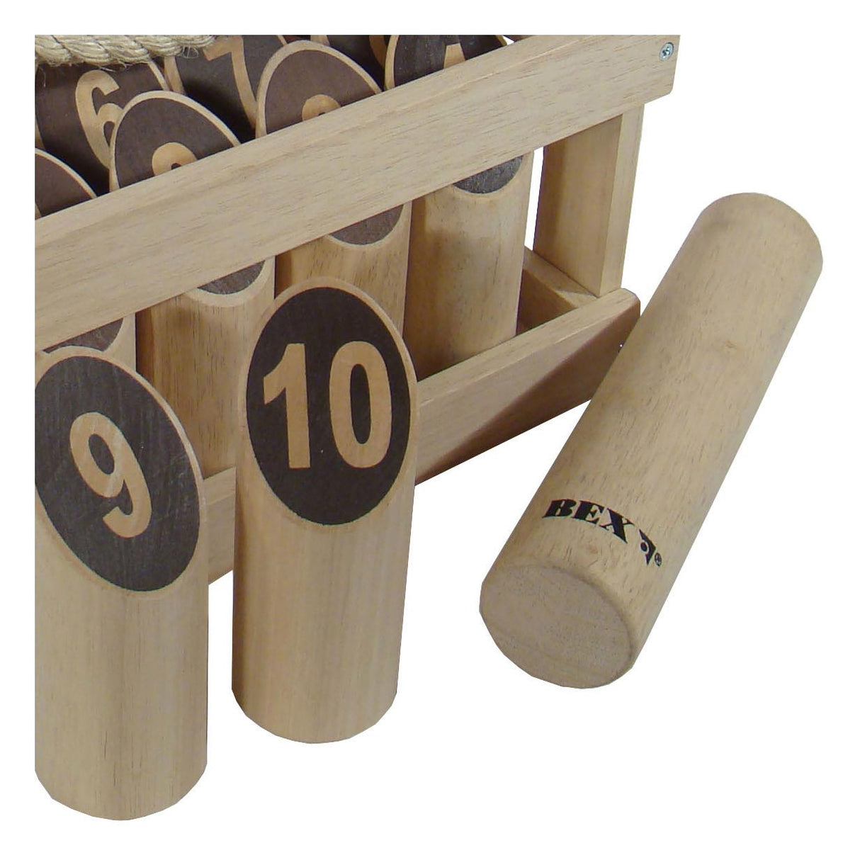 Kubb Number Original Rubber Hout in Houten Kist