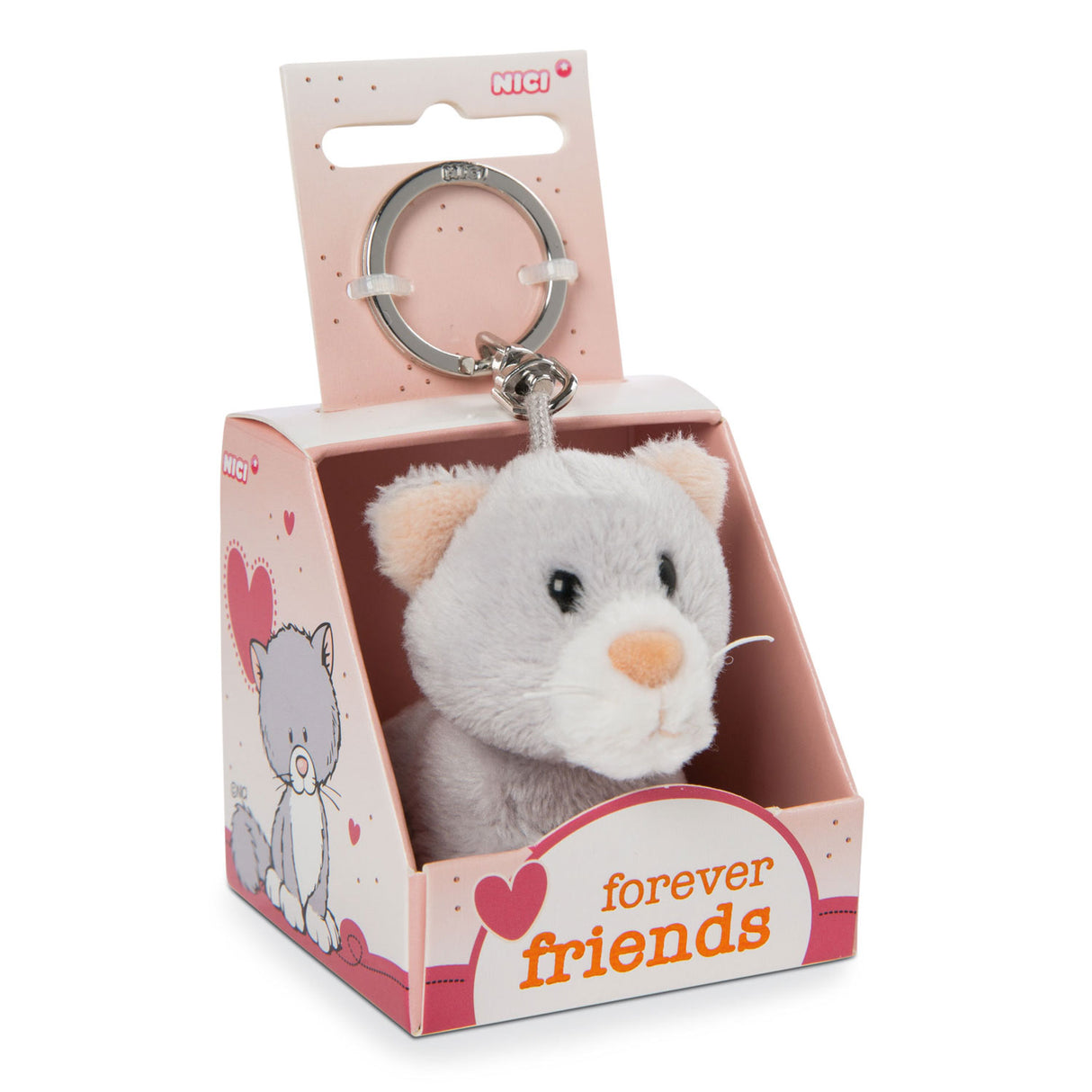 Nici Pluchen Sleutelhanger Kat Forever Friends in Geschenkdoos, 6cm