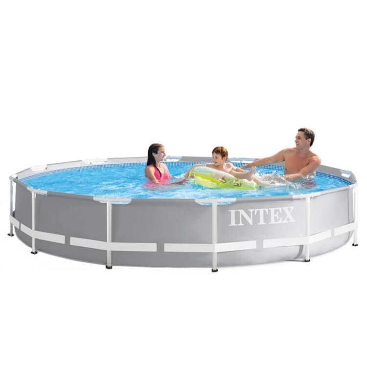 Intex Opzetzwembad zonder pomp 26710NP Prism 366 x 76 cm grijs