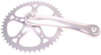 Kettingwiel crankset alu 46 tands 170 mm 1 8 3 32 zilver