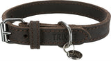 Trixie Halsband hond rustic vetleer donkerbruin