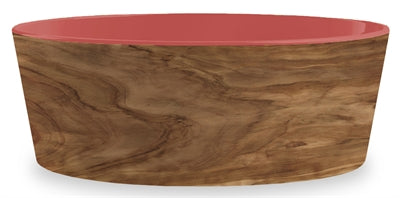 Tarhong Voerbak hond olive melamine houtprint sienna roze