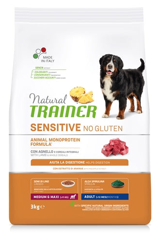 Natural trainer Dog adult medium maxi sensitive lamb glutenvrij