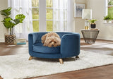 Enchanted pet Enchanted hondenmand sofa rosie peacock blauw