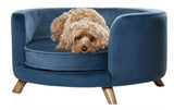 Enchanted pet Enchanted hondenmand sofa rosie peacock blauw