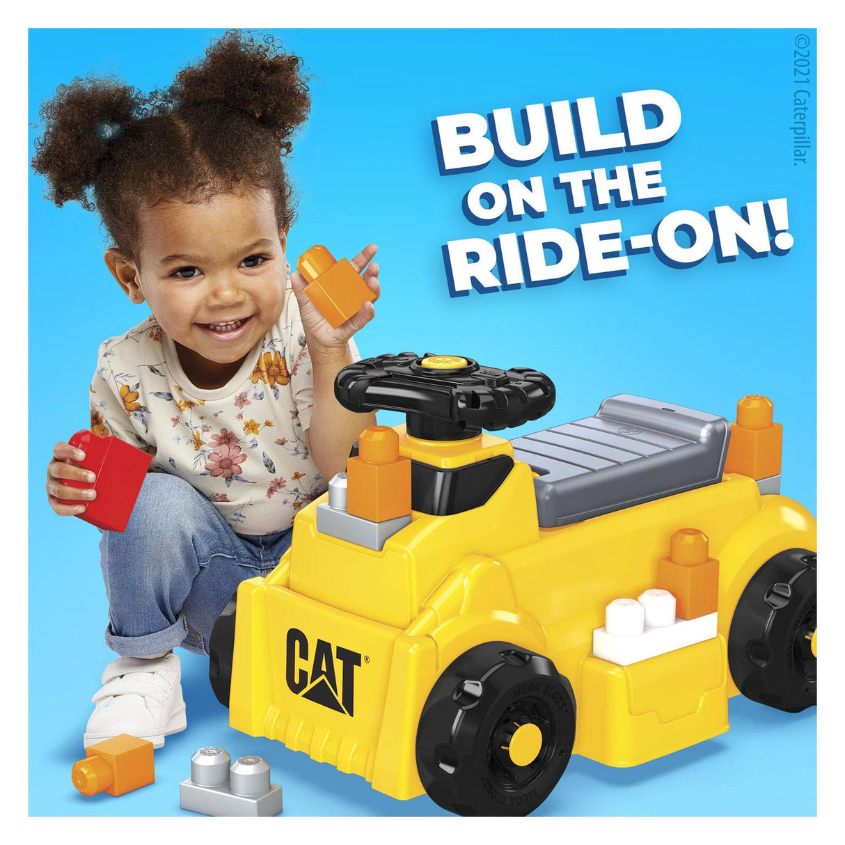 Mega Bloks CAT Build n Loopauto met Blokken