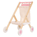 Classic World World Houten Poppenbuggy Wit Roze