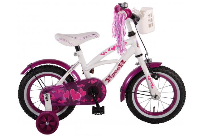 Volare Heart Cruiser Kinderfiets Meisjes 12 inch Wit Paars