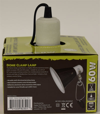 Komodo Black dome clamp lamp fixture