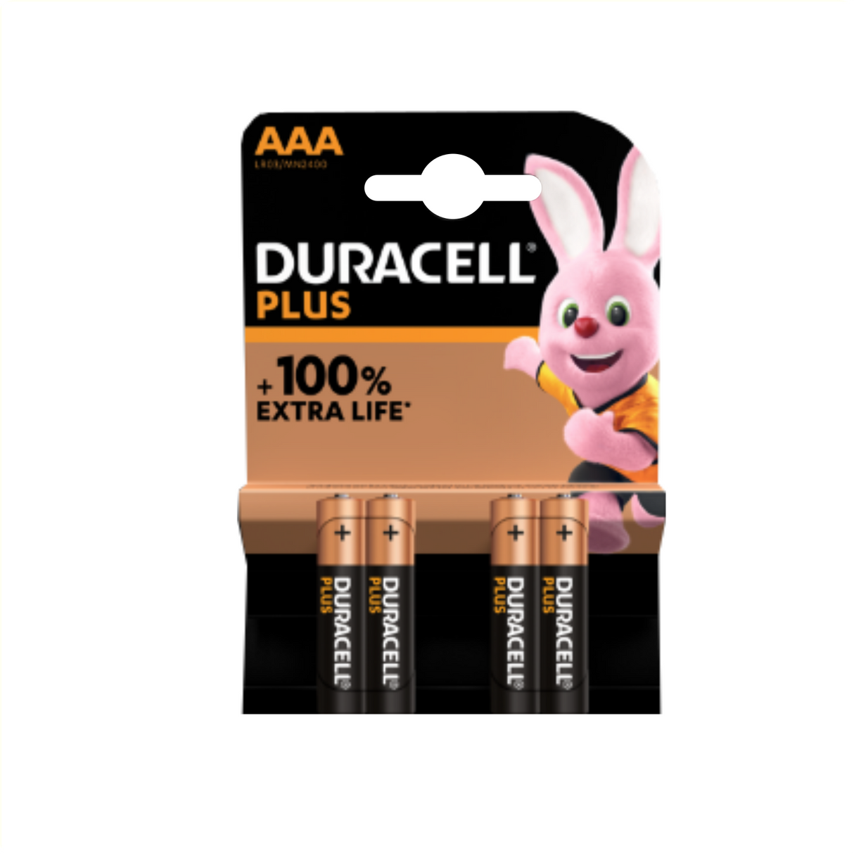 Duracell Plus Alkaline batterij AAA per 4 stuks oranje zwart