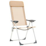 VidaXL Campingstoelen 2 st inklapbaar aluminium crèmewit