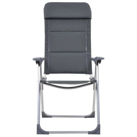 VidaXL Campingstoelen 58x69x111 cm aluminium grijs 2 st
